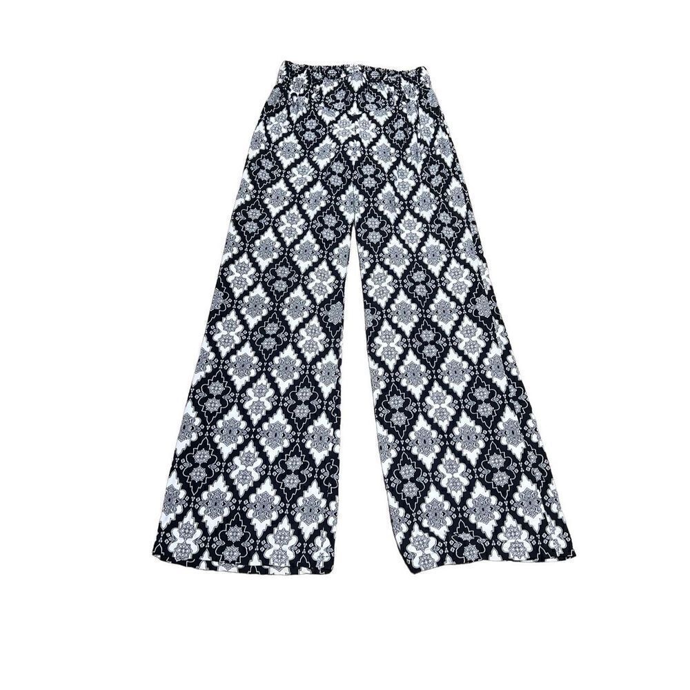 Cache Black and White Palazzo Pants Size 0